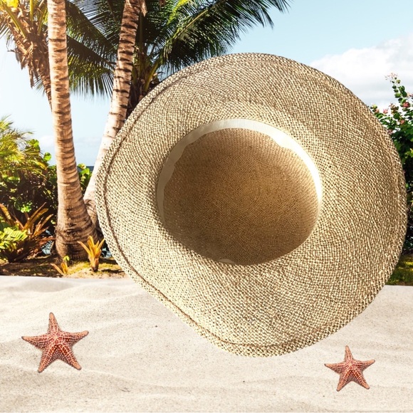 SLIPPER HUT FLIP FLOPS & STRAW HAT SET Flip Flops Green w/Flowers NWT SZ 7 - Picture 9 of 9